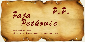 Paja Petković vizit kartica